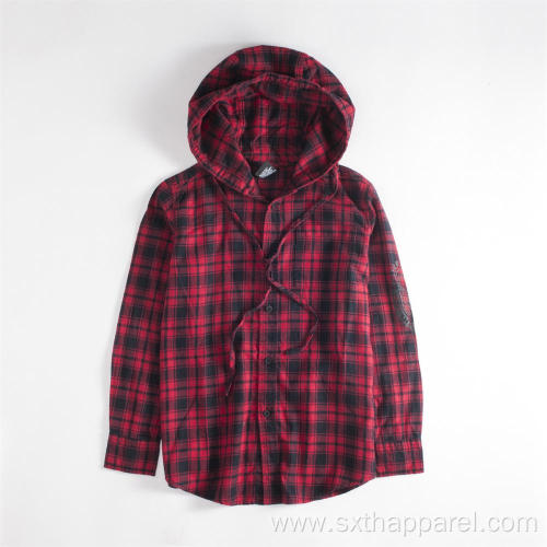 Classic Check Plaid Jacket Shirts Long-sleeve Hoodie Shirt